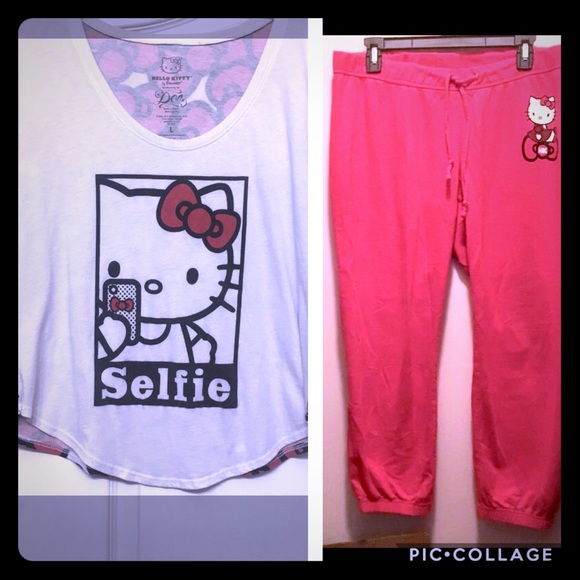Hello Kitty Tops - 2 Piece HK juniors large Tee & sweat pants